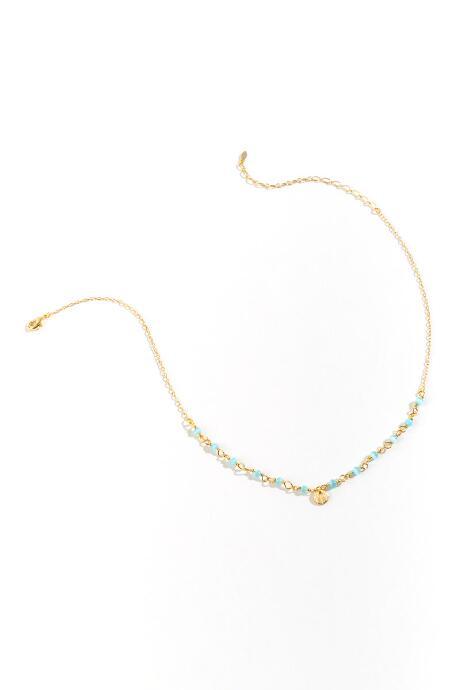 Francesca's Emily Beaded Pendant Choker - Gray
