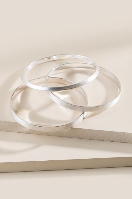Francesca's Karima Bangle Bracelet Set - Silver