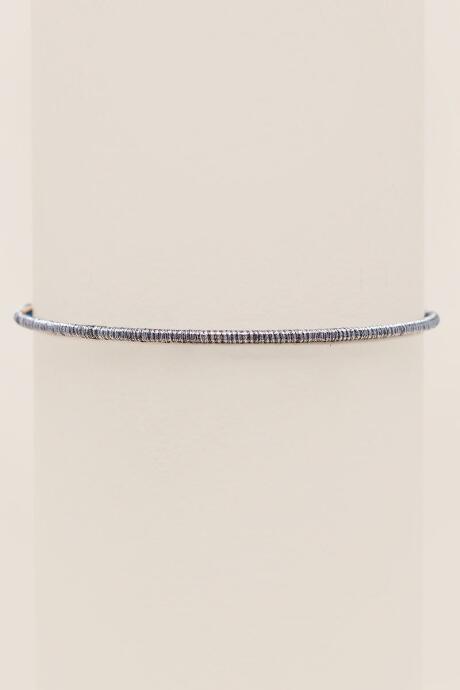 Francesca's Renata Thread Wrapped Open Collar In Hematite - Mixed Plating