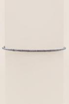 Francesca's Renata Thread Wrapped Open Collar In Hematite - Mixed Plating