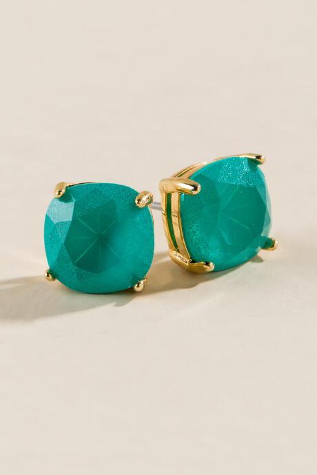 Francesca's Emery Turquoise Glass Studs - Turquoise