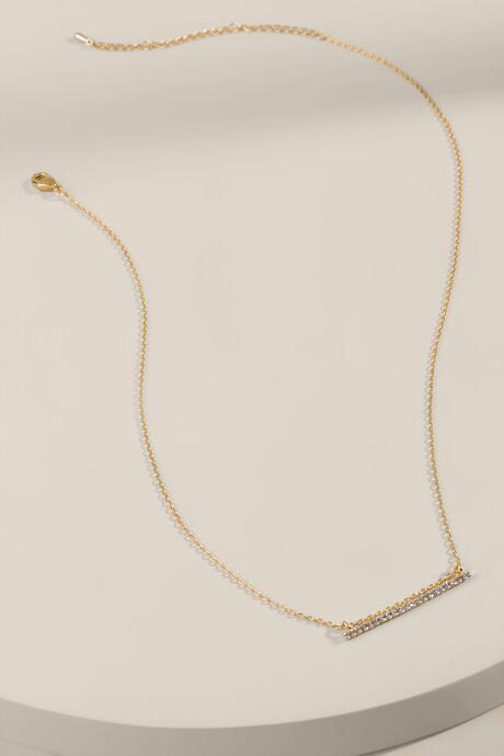 Francesca's Emma Cz Bar Pendant Necklace - Gold