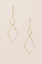Francesca's Leah Linear Kite Drop Earring - Gold