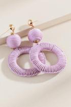 Francesca's Anna Woven Bauble Earrings - Lavender