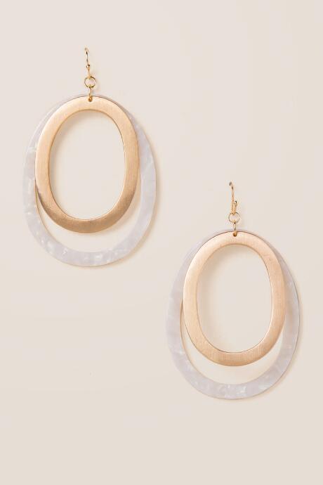 Francesca's Finley Double Drop Earrings - White