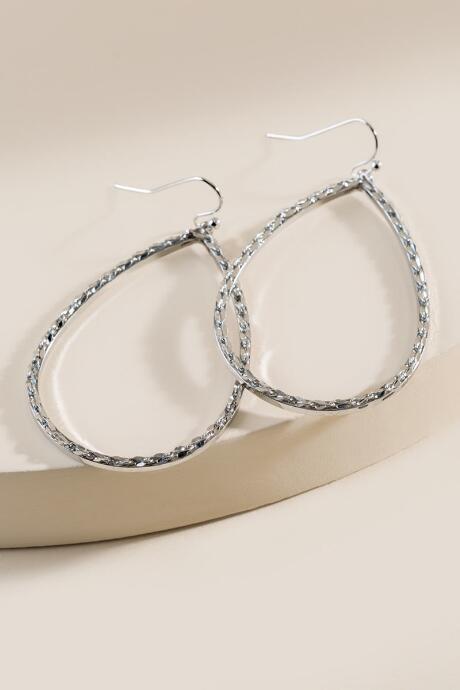 Francesca's Chloe Open Teardrop Earrings In Silver - Silver