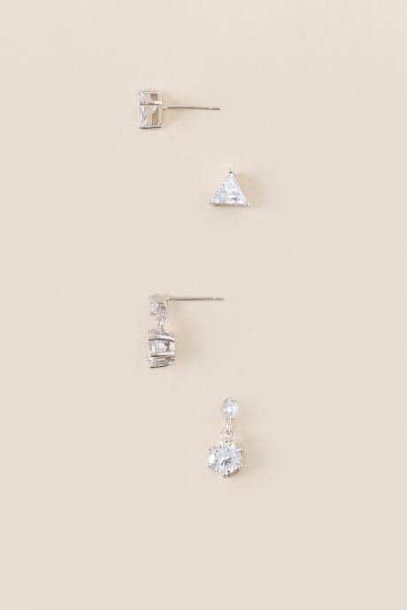 Francesca's Samia Cubic Zirconia Stud Earring Set - Crystal