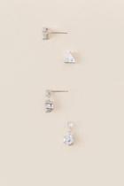 Francesca's Samia Cubic Zirconia Stud Earring Set - Crystal