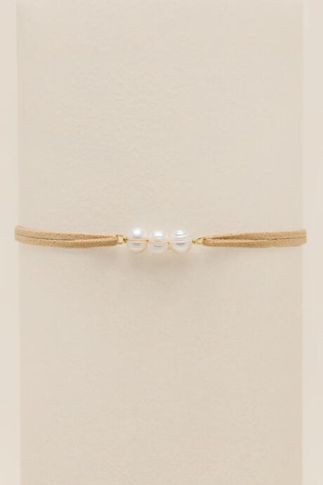 Francesca's Candice Suede And Pearl Choker - Tan