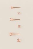Francesca's Jessa Cubic Zirconia Stud Earring Set In Rose Gold - Rose/gold
