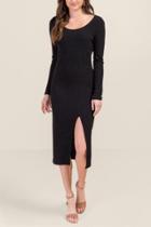 Francesca's Anna Midi Shift Dress - Black