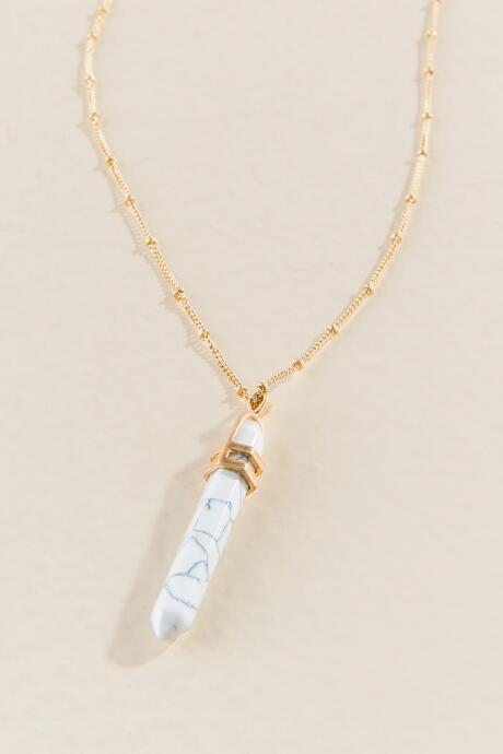 Francesca Inchess Healing Howlite Dagger Pendant - White