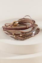 Francesca's Brielle Leather Wrap Bracelet - Brown
