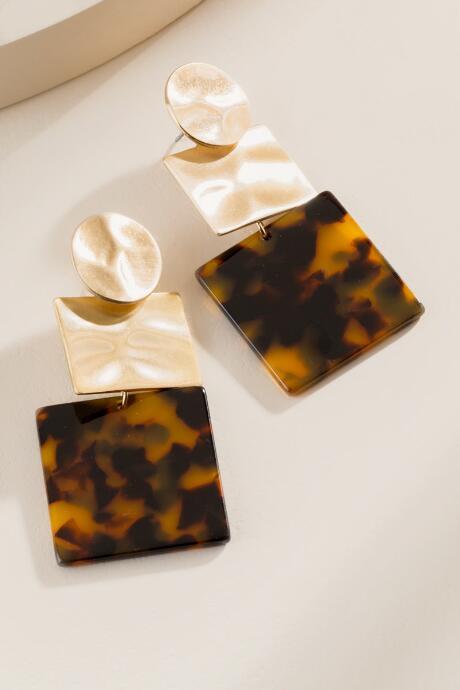 Francesca's Kara Tortoise Statement Earrings - Amber