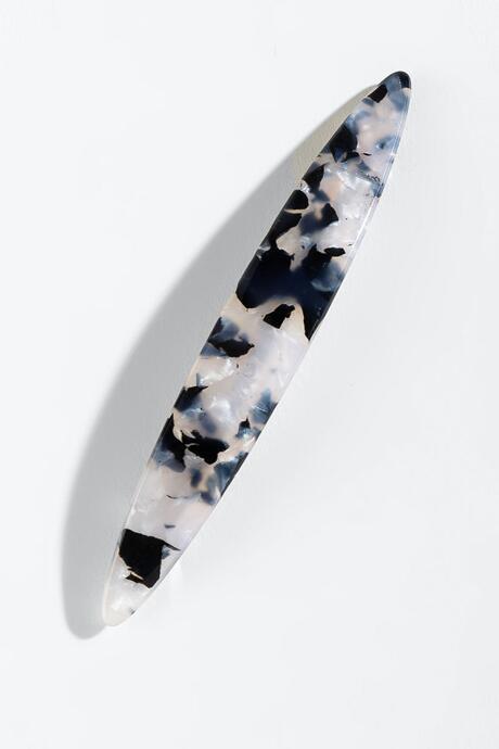 Francesca's Leslie Long Oval Barrette - Black