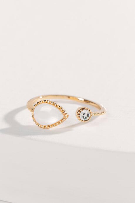 Francesca's Adjustable Pearl And Cz - White