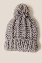 Francesca's Tori Cable Knit Beanie - Gray