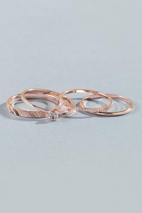 Francesca's Austell Ring Set - Rose/gold