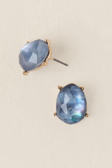 Francesca's Adriana Moonstone Stud Earring - Blue