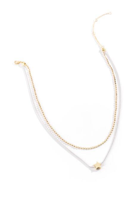 Francesca's Blaire Layered Star Pendant Choker - White