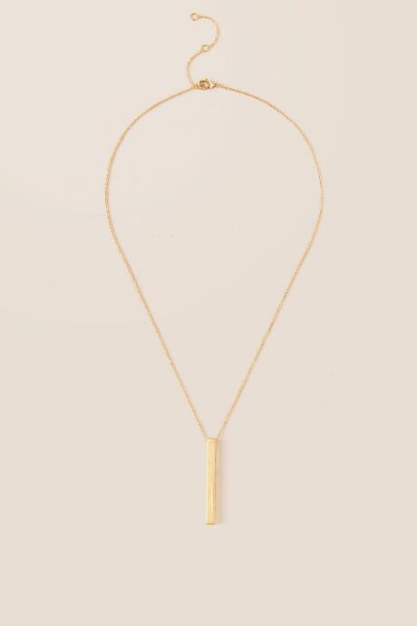 Francesca's Audrey 20k Bar Pendant Necklace - Gold