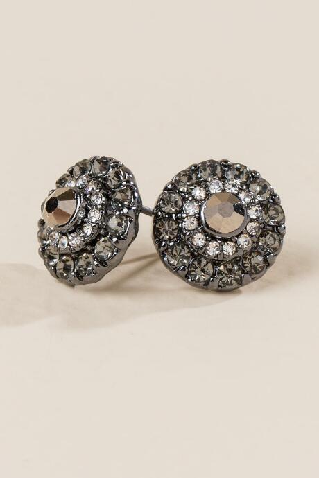 Francesca Inchess Chelsea Hematite Crystal Studs - Hematite