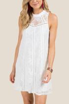Francesca Inchess Nadja Lace Shift Dress - White