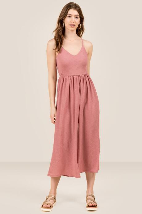 Francesca's Marlena Strappy Back Jumpsuit - Mauve