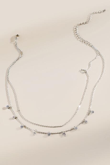 Francesca's Brianna Cubic Zirconia Layered Necklace - Silver
