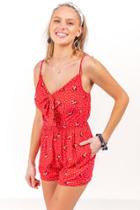 Avalon Apparel Group, Llc Riley Ditsy Floral Romper - Red