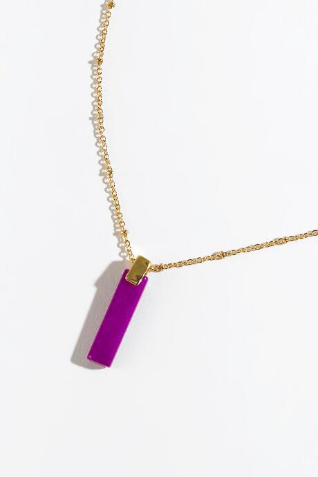 Francesca's Melissa Bar Pendant Necklace - Fuchsia