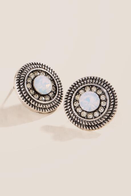Francesca's Dorothy Opal Stone Earrings - Silver