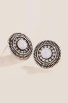 Francesca's Dorothy Opal Stone Earrings - Silver