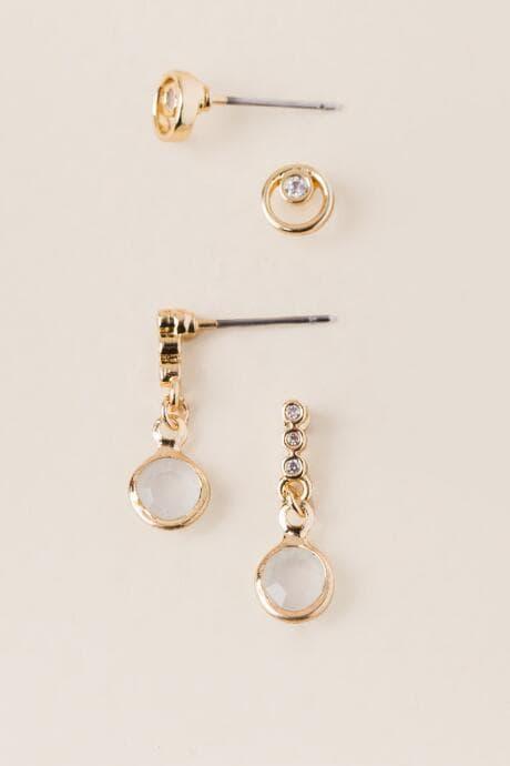 Francesca's Shallon Stud Earring Set - Gold