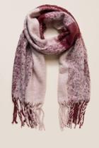 Francesca's Larin Large Black And White Plaid Scarf - Burgundy