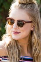 Francesca's Rayna Classic Club Sunglasses - Brown