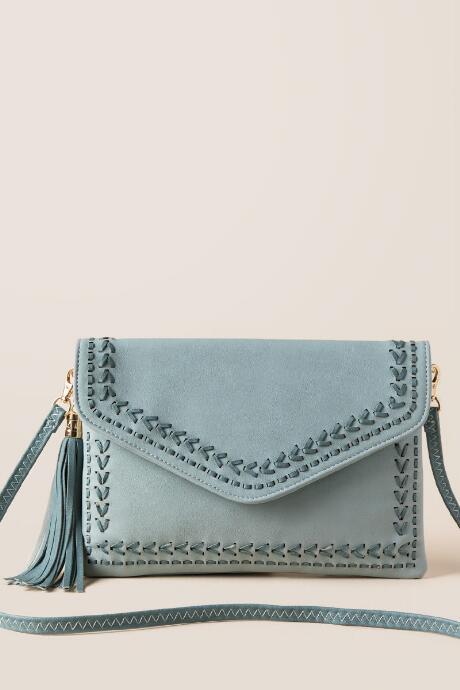 Francescas Kimberli Braided Clutch Crossbody - Oxford Blue
