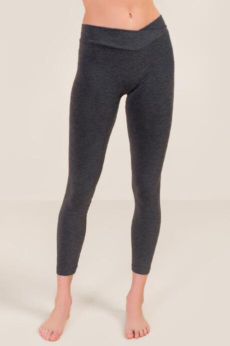 Francesca's Jolie Cozy Envelope Waist Leggings - Charcoal