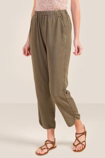 Francesca's Erin Rounded Hem Jogger - Deep Moss