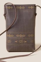 Francesca's Grace Aztec Print Crossbody - Gray