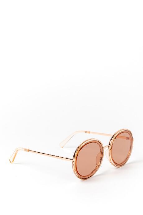 Francesca's Rosie Rose Gold Round Sunglasses - Rose/gold