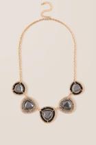 Francesca Inchess Irelynne Beaded Statement Necklace In Gray - Black