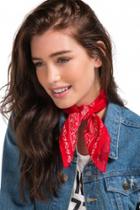 Francesca's Delta Paisley Bandana - Red