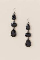 Francesca's Joslin Glass Drop Earring - Black