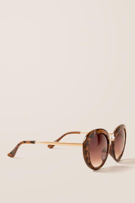 Francesca's Janine Round Sunglasses In Tortoise Shell - Tortoise