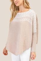 Francesca's Ana Diamond Print Poncho - Heather Gray
