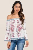 Blue Rain Isla Off The Shoulder Floral Top - Ivory