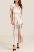 Francesca Inchess Brayleigh Striped Jumpsuit - Ivory