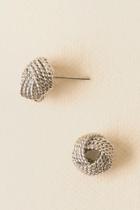 Francesca's Brittney Chain Texture Knot Stud - Silver