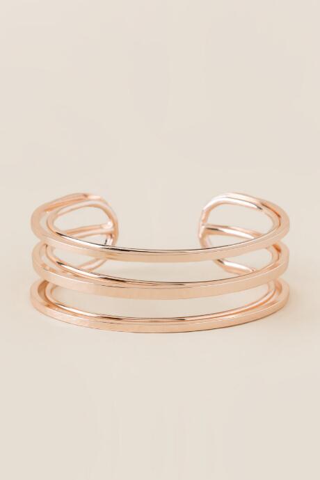 Francesca's Briley Rose Gold Cuff Bracelet - Rose/gold